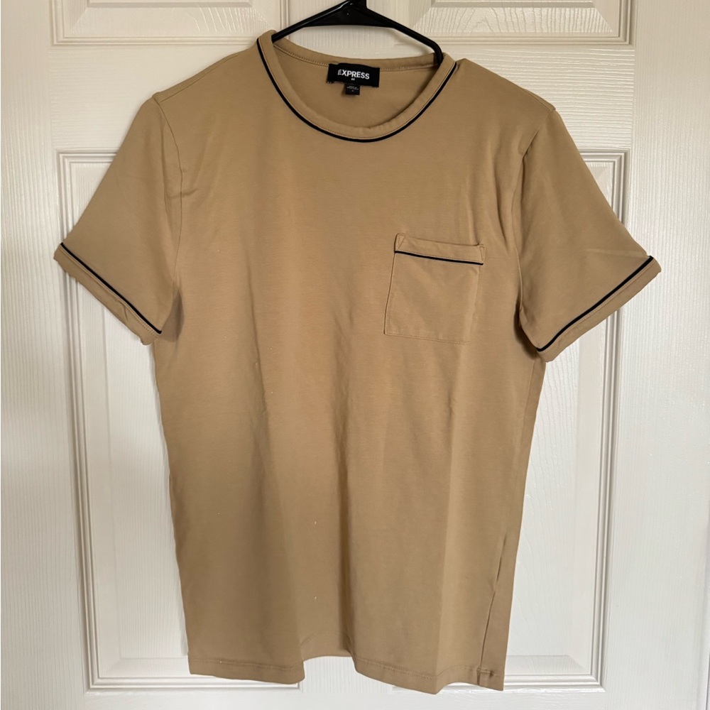Express Men's Tan Short Sleeve T-Shirt